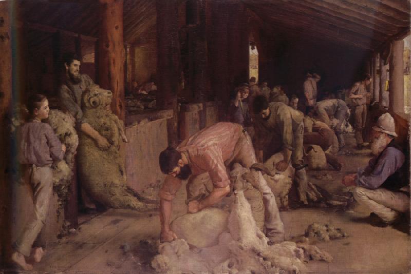 Tom roberts Shearing the rams